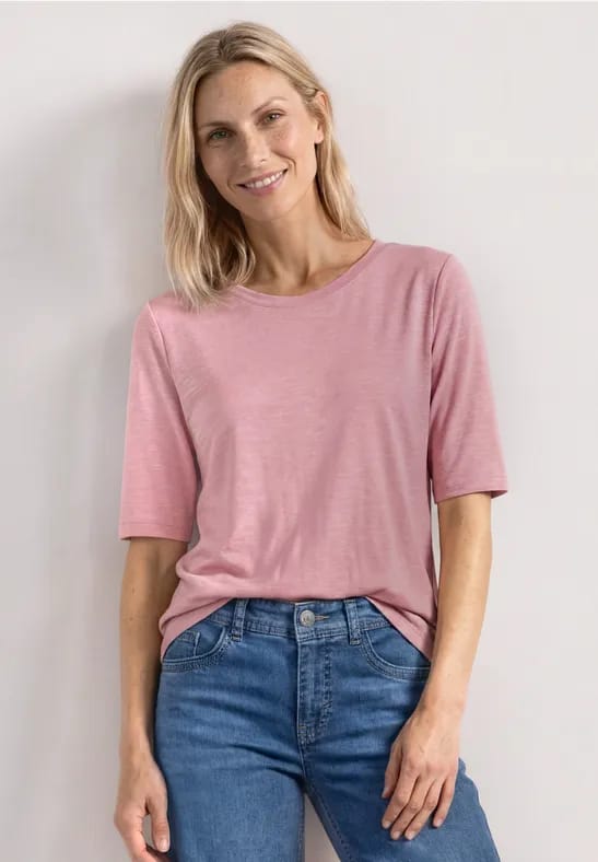 Basic Shirt met ronde hals in Unifarbe