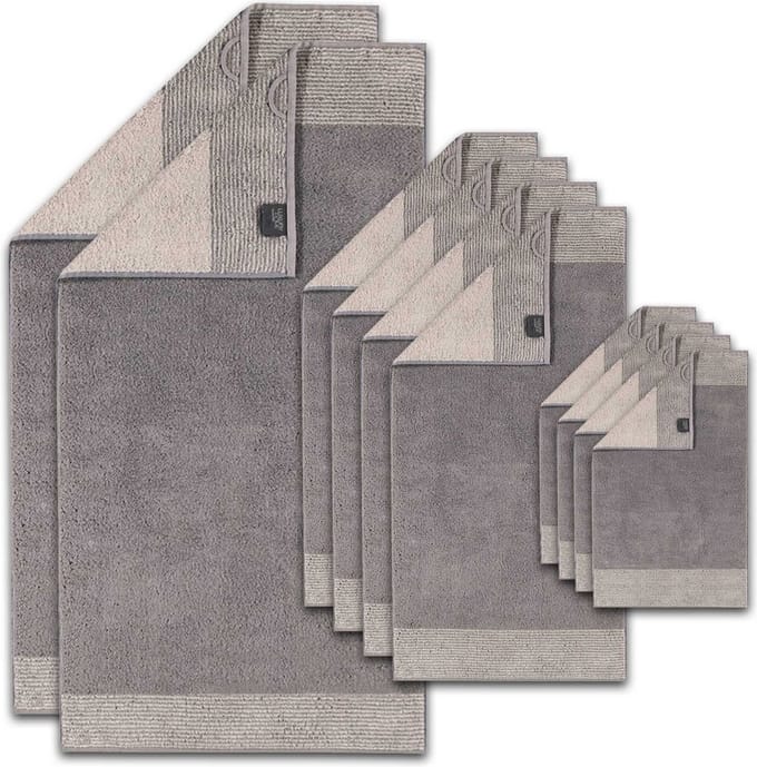 Cawoe Handdoek Luxury Home C Two-Tone Een maat, 50x100 Set van 10