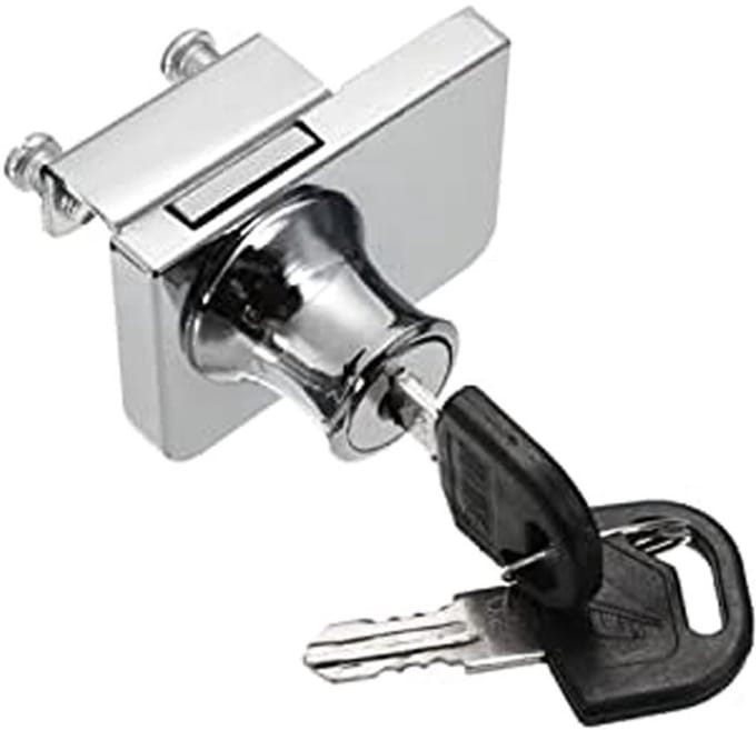 Allecto - Verstelbare Chrome Gehard Glazen Kastslot met 2 Sleutels