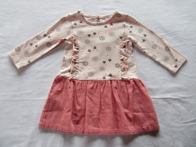 noukie's , jurk, kleedje , lange mouw , rose , 4 jaar 104