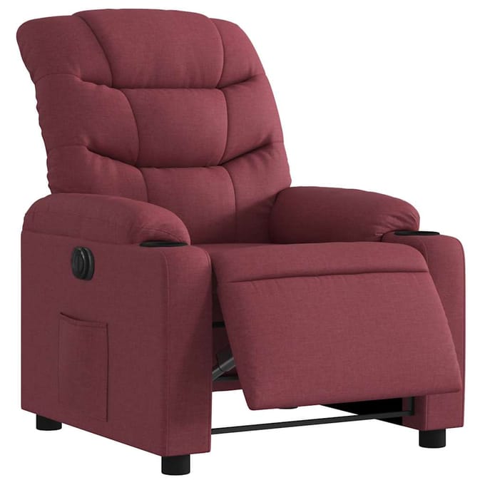 vidaXL - Fauteuil - verstelbaar - elektrisch - stof - wijnrood