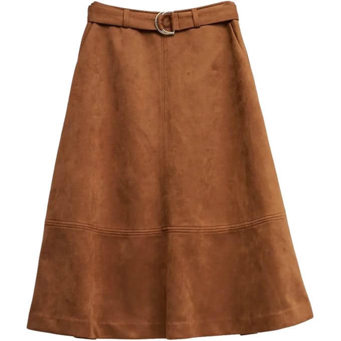 Vrouwen suède look rok Salsa Jeans Midi