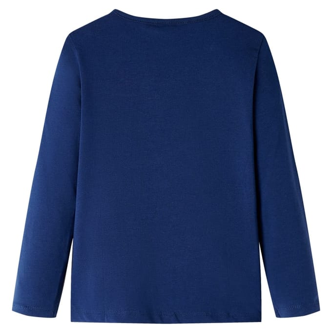 vidaXL - Kindershirt - met - lange - mouwen - 128 - marineblauw