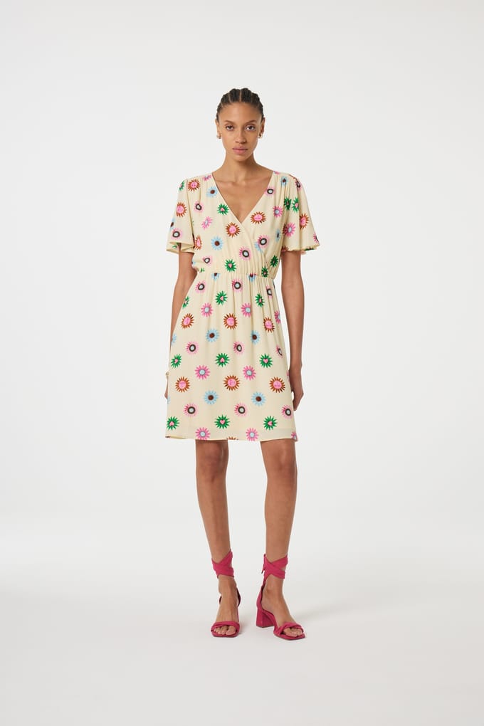 Fabienne Chapot Asha Dress Warm White/pink Drea Maat: 34 | Mini Jurken Outlet | Dames | Roze