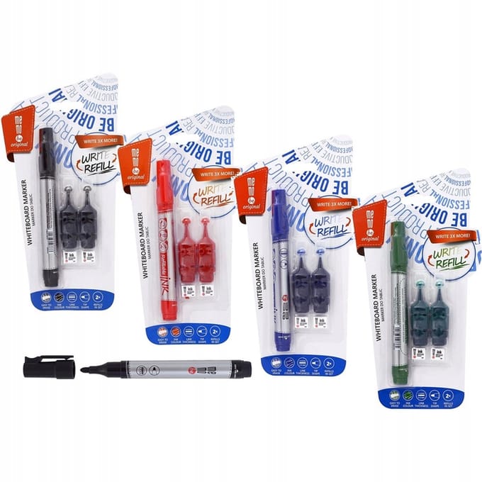 MemoBe MM010 Whiteboard Marker Rood + 2 Inktamullen