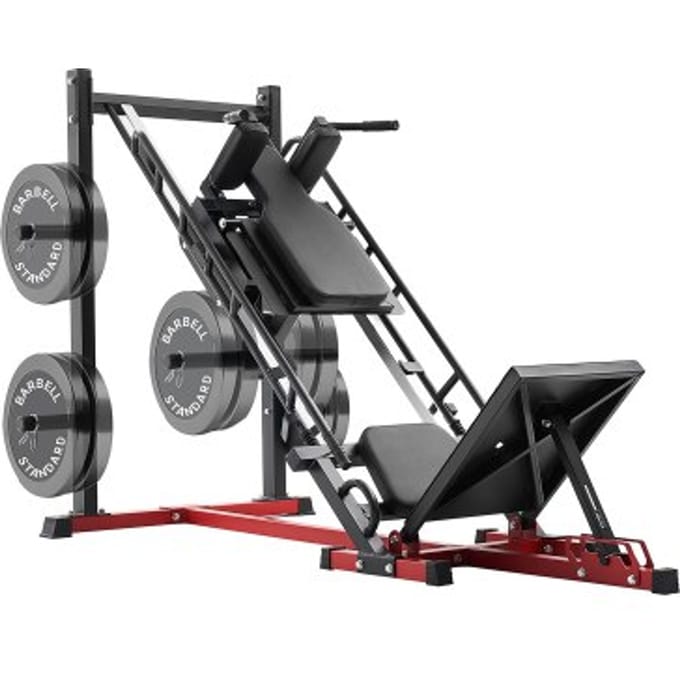 VEVOR Leg Trainer Leg Press Hack Squat Machine Combinatie (40° / 45° / 50° Rugleuning) met Gewichtsopslag, Beentrainingsapparaat voor Quadriceps, Hamstrings, Bilspieren