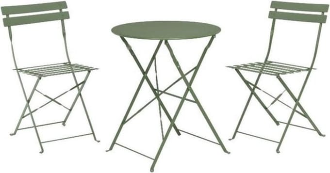 Pro Garden bistroset staal groen 3-delig