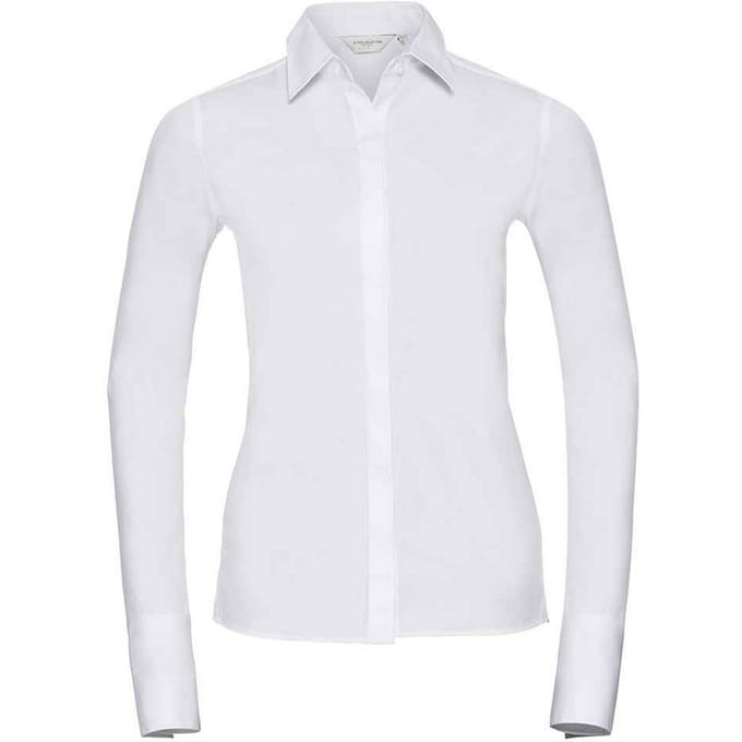 Russell Collection Dames/Dames Ultimate Stretch Formeel Overhemd (Wit)