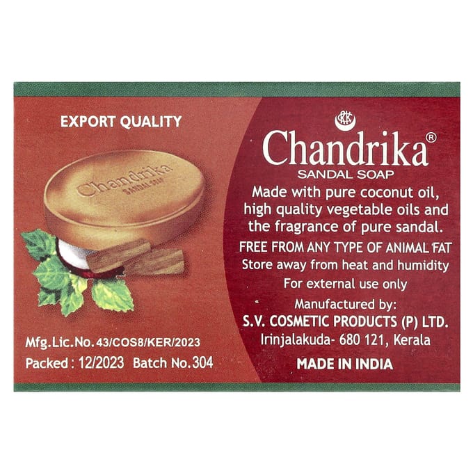 Savon Chandrika au Bois de Santal, 75G beige