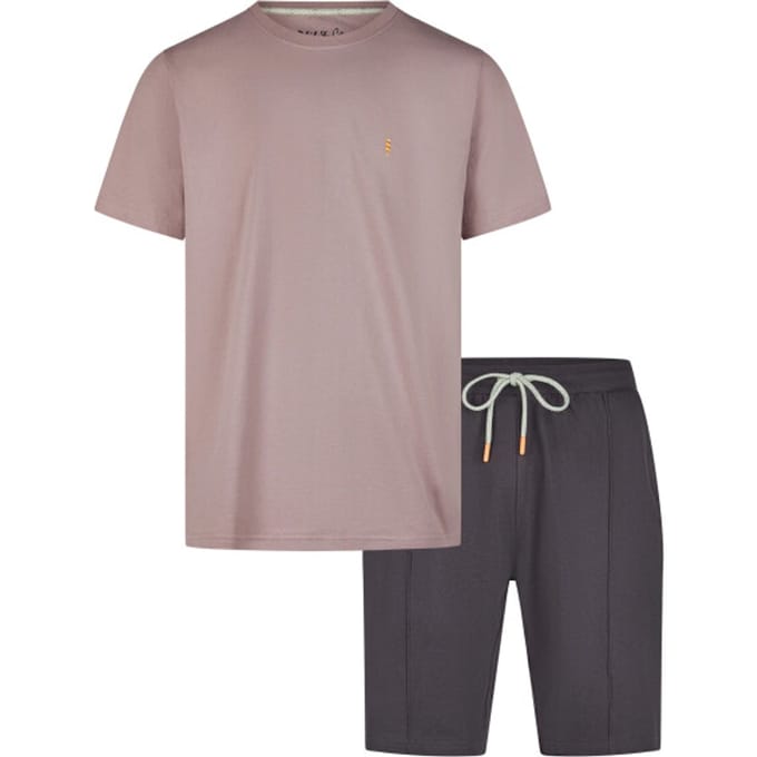 Phil & Co Heren Shortama Korte Pyjama Set Lila Twister - Maat XXL