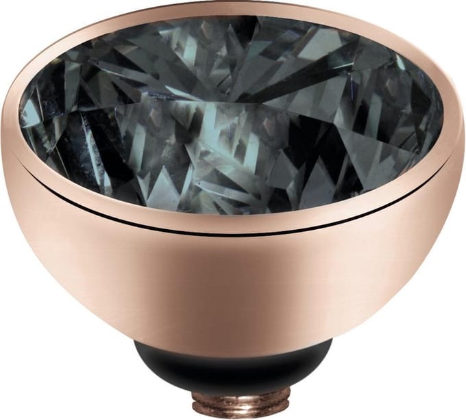 MelanO Twisted Zirkonia Zetting - Rosékleurig/Zwart - 6mm