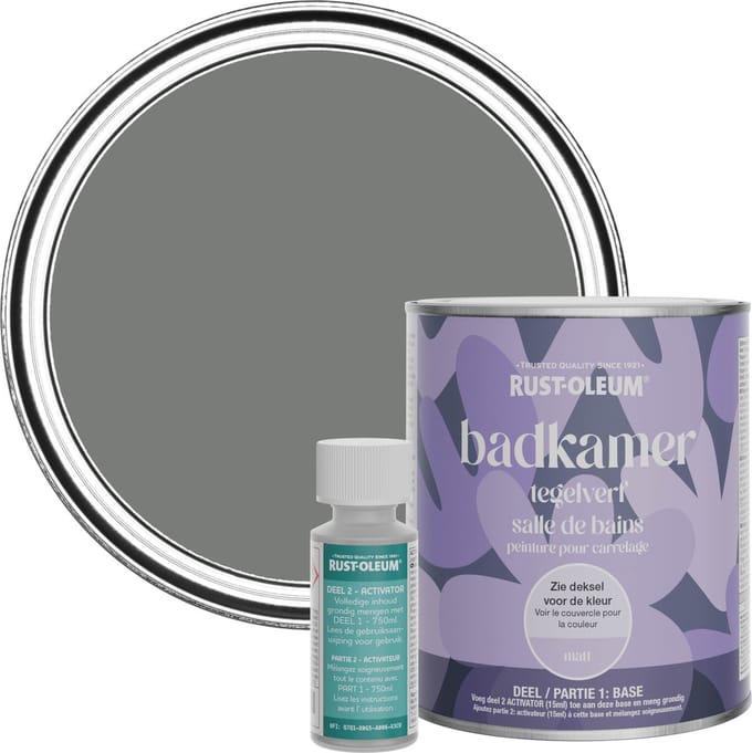 Rust-Oleum Grey Badkamer Tegelverf Matt - Schaduwgrijs 750ml