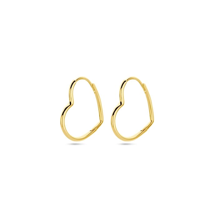 Zilver Verguld (Geel) Oorringen Hart 1 Micron 2103492