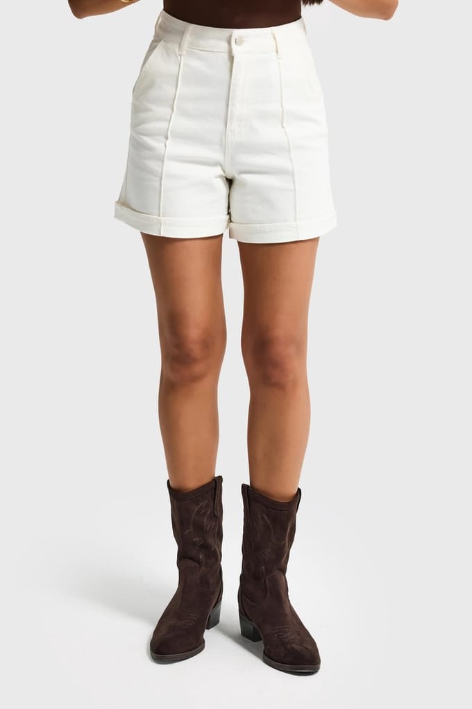 It's Basic - MINI DENIM SHORT - OFF WHITE