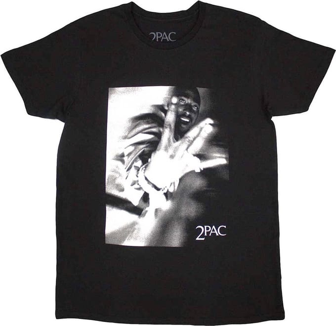Tupac - Fingers Heren T-shirt - L - Zwart