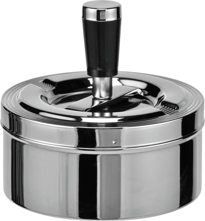 Draaiasbak - 1x - verchroomd - 11 cm - drukasbak - stormasbak