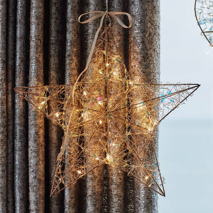 Sirius LED-interieurdecoratie Lily Star, goud, 40 x 40 cm, batterij