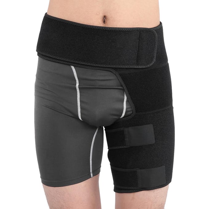 Attelle de cuisse réglable, support de hanche, protection de cuisse, protège-tibias, protection sportive blanc