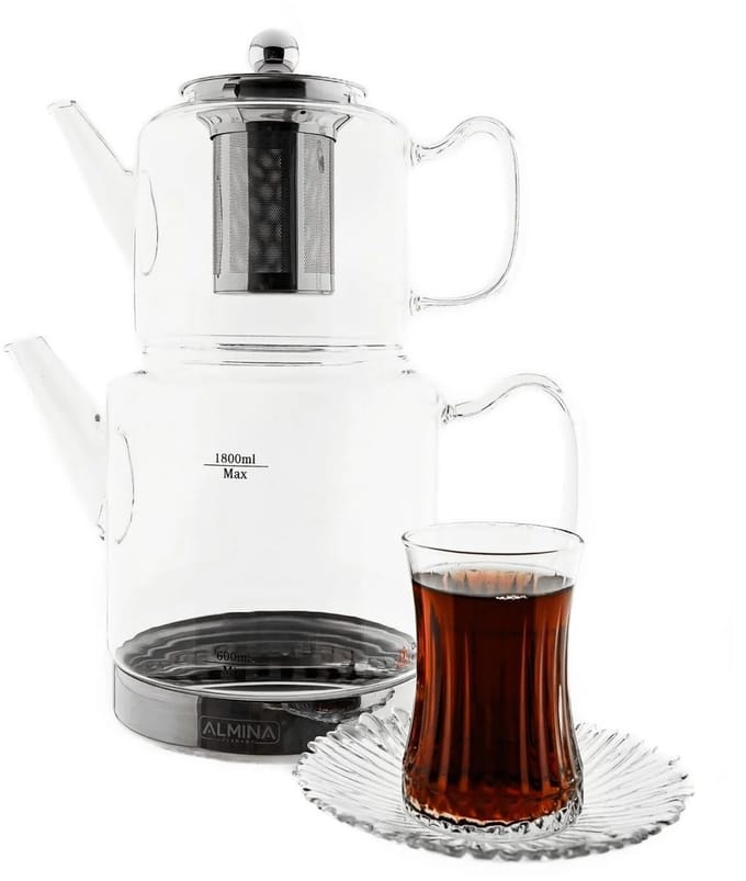 Almina Amber - Set van 2 Theepotten - 1000ml + 2000ml - Elegant en Modern