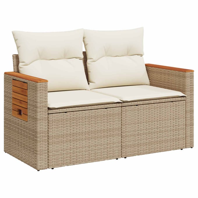 vidaXL - Bankstel - 6 - st - Beige - en - Crème - Wit - 55 - x - 55 - x - 37 - cm