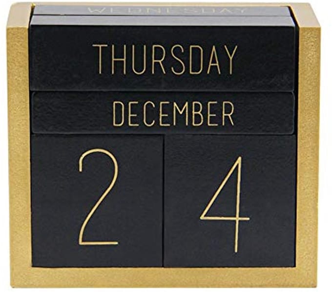 Houten eeuwigdurende kalender - dagelijkse blok kalender voor kantoor en bureau