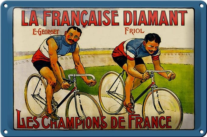 Blechschild Retro 30x20cm Fahrrad la francaise Diamant