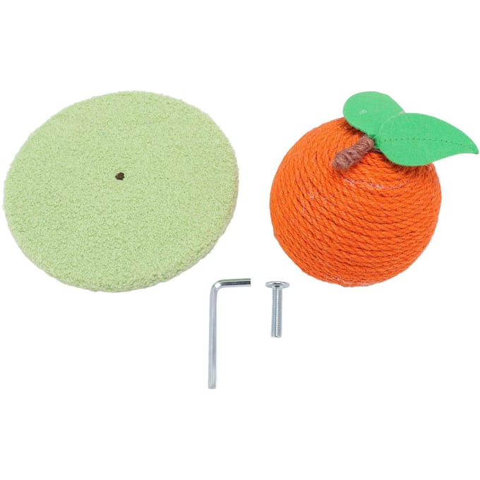 Oranje Kattenkrabpaal Interactieve Leuke Kattenkrabber met Krabplank Multifunctionele Kat beige