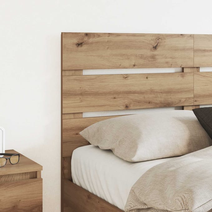 vidaXL - Hoofdbord - Artisan - Eiken - Bewerkt - hout