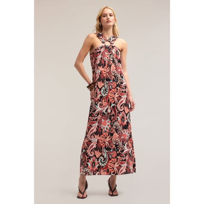 Motivi Long Dress With Ethnic Pattern Red Taglia: S | Maxi abiti Outlet | Donna | Rosso