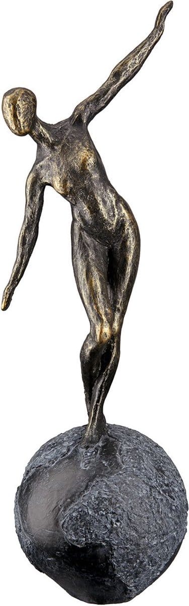 Gilde Handwerk - Beeld - Sculptuur - De wereld in balans -12x13x40cm - Polyresin - Limited edition