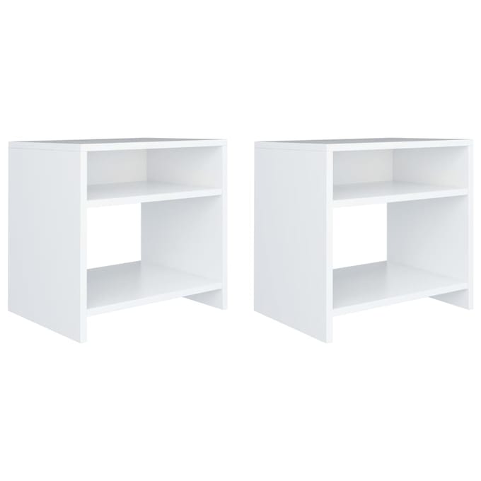 vidaXL - Nachtkastjes - 2 - st - 40x30x40 - cm - bewerkt - hout - wit