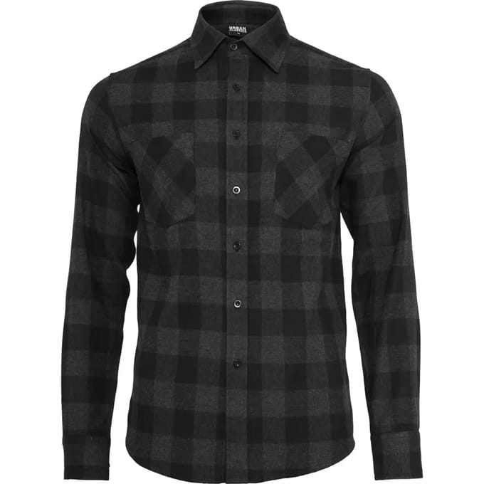 Urban Classics Checked Flanell Shirt TB297 Black/Charcoal