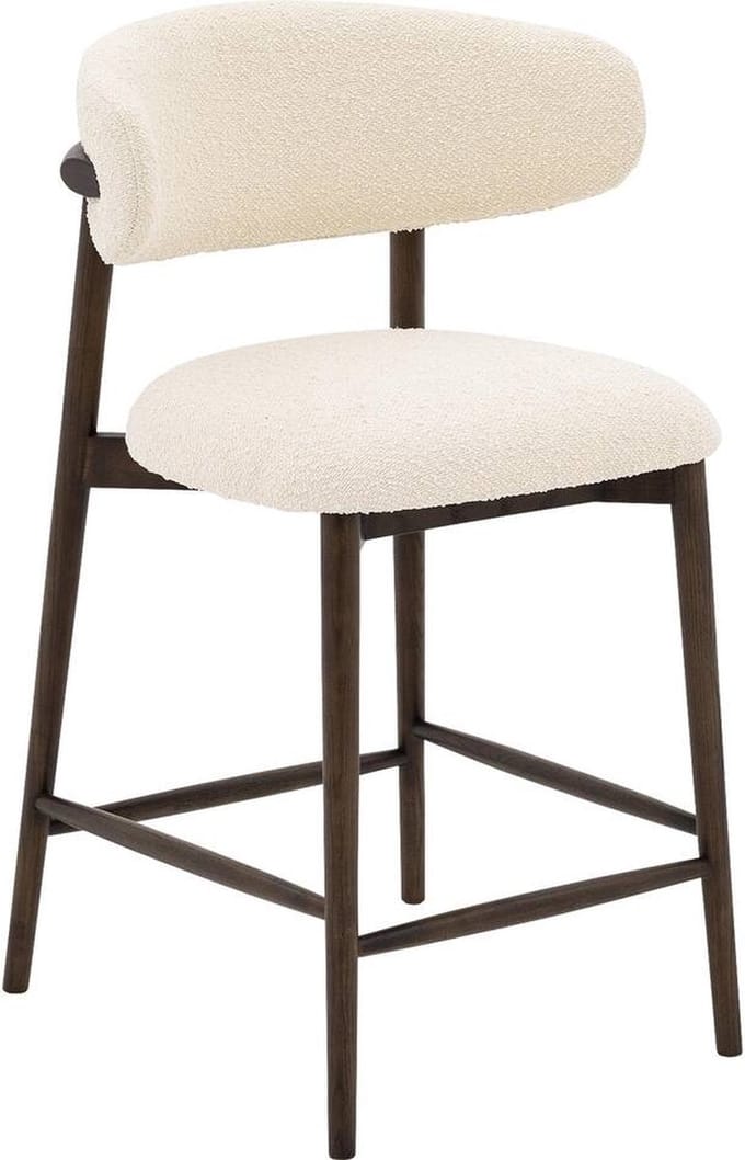 Goossens Barstoel Diede - Zonder Armleuning - Stof - Beige