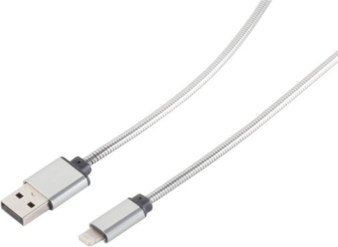 USB Lade-Sync Kabel USB A/ 8-pin Steel Silber 1m