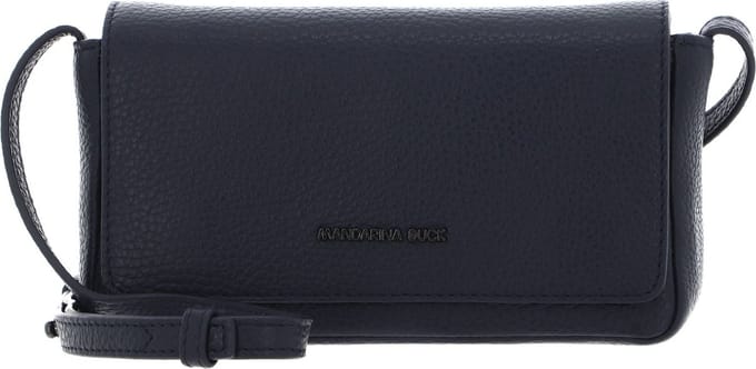 MANDARINA DUCK Leren Schoudertas Mellow Leather Crossover Bag Dress Blue Donkerblauw