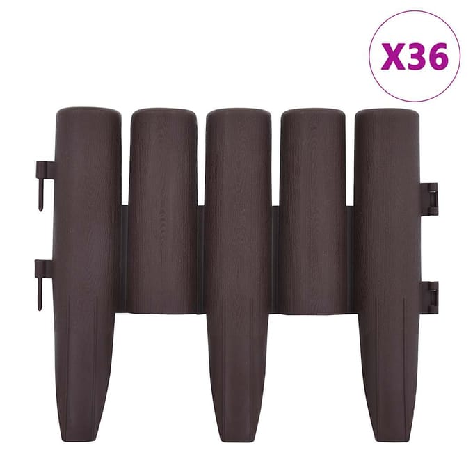 vidaXL - Gazonranden - 36 - st - 10 - m - PP - bruin
