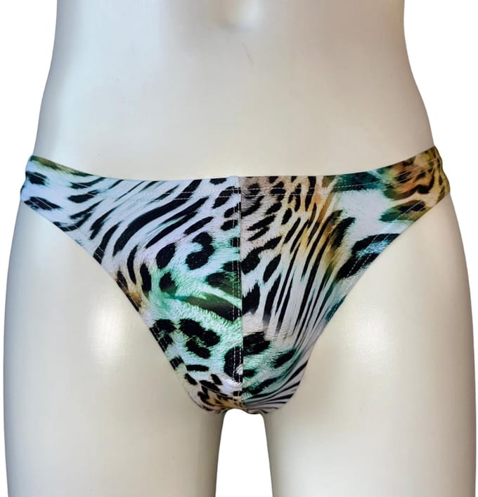 LekkerStout Heren String Luipaardprint - Multicolor - Sexy Mannen Ondergoed - Maat L | ( LS193)