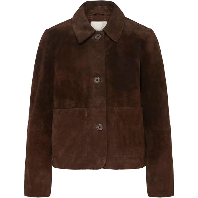 Leren jack met kentkraag model 'ALAVA'