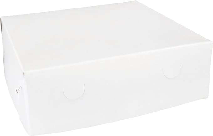 Zwanenhals/ verzenddoos - Taartdoos - Gebaksdoos - karton - 25x25x8cm - duplex - wit - 100 stuks