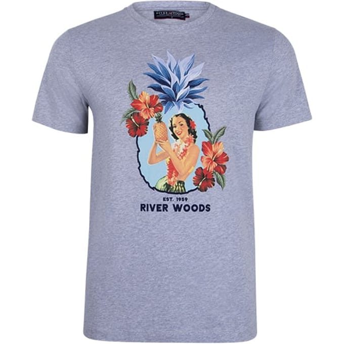 River Woods Basic Cotton T-shirt In Grey Taglia: S | T-shirt stampate Outlet | Uomo | Grigio