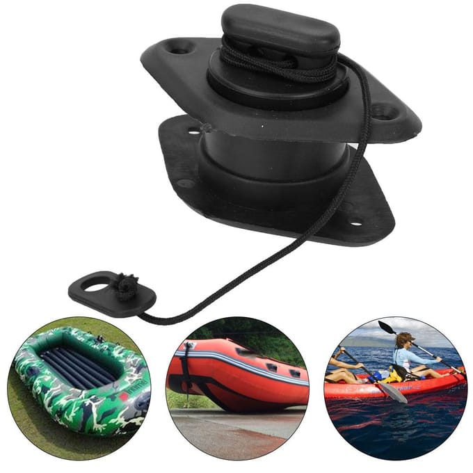 Duurzaam Zwart PVC Afvoerstop voor Opblaasbare Boten Visboot Kajak Accessoire black
