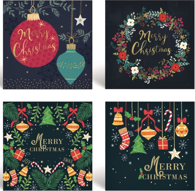 Kerstkaarten - 50 Stuks - 10 x 10 cm - Merry Christmas - K-141