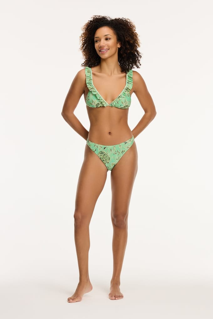 Shiwi Bobby Bikini Set Botanic Green Botanic Passiflora Größe: 42 | Bikinis Outlet | Damen | Grün