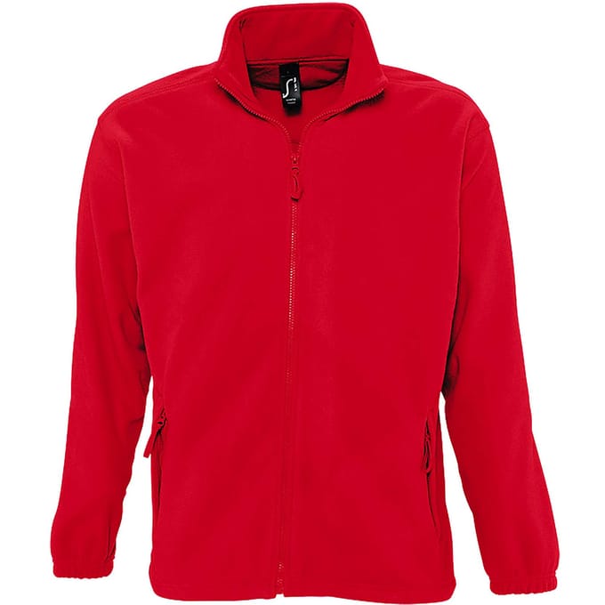 SOLS Heren North Full Zip Outdoor Fleece Jacket (Rood)