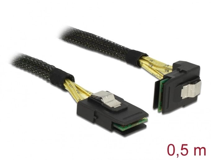 Delock Cable Mini SAS SFF-8087 > Mini SAS SFF-8087 angled 0.5 m