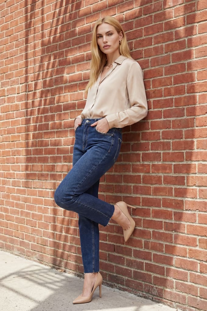 Hoge Taille Skinny Jeans Pants