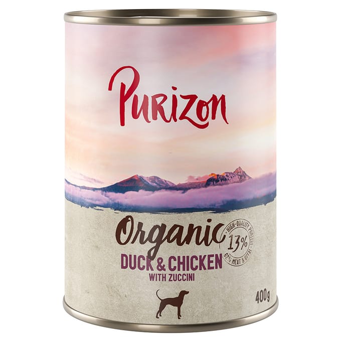 6x 400g Eend en Kip met Courgette Purizon Organic Hondenvoer nat