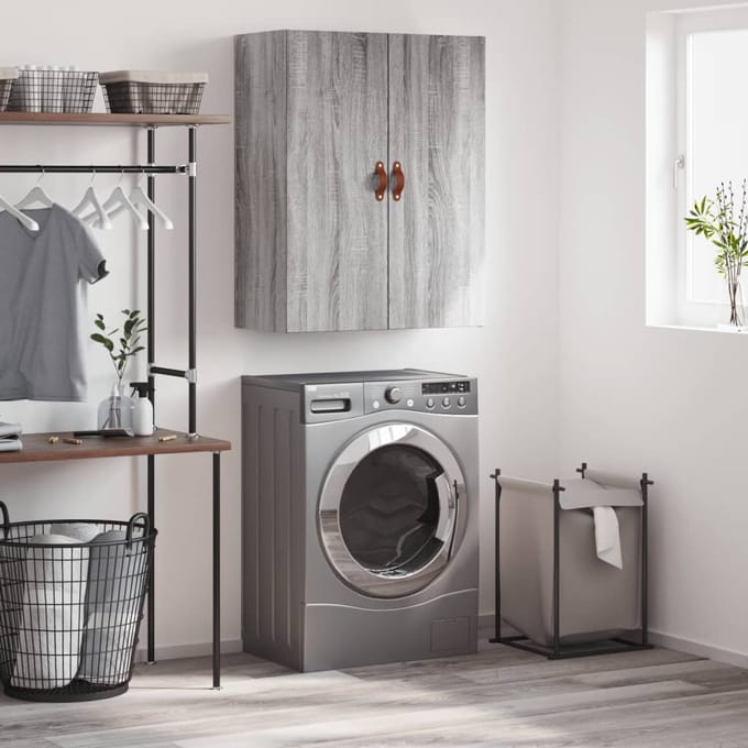 vidaXL - Wandkast - 69,5x34x90 - cm - grijs - sonoma - eikenkleurig