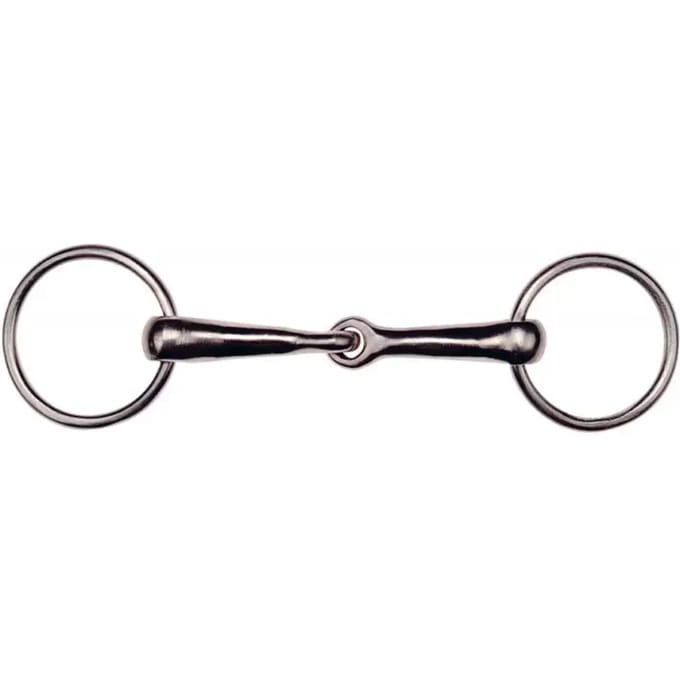 Mors 2 anneaux en acier nickelé pour cheval Feeling Mors