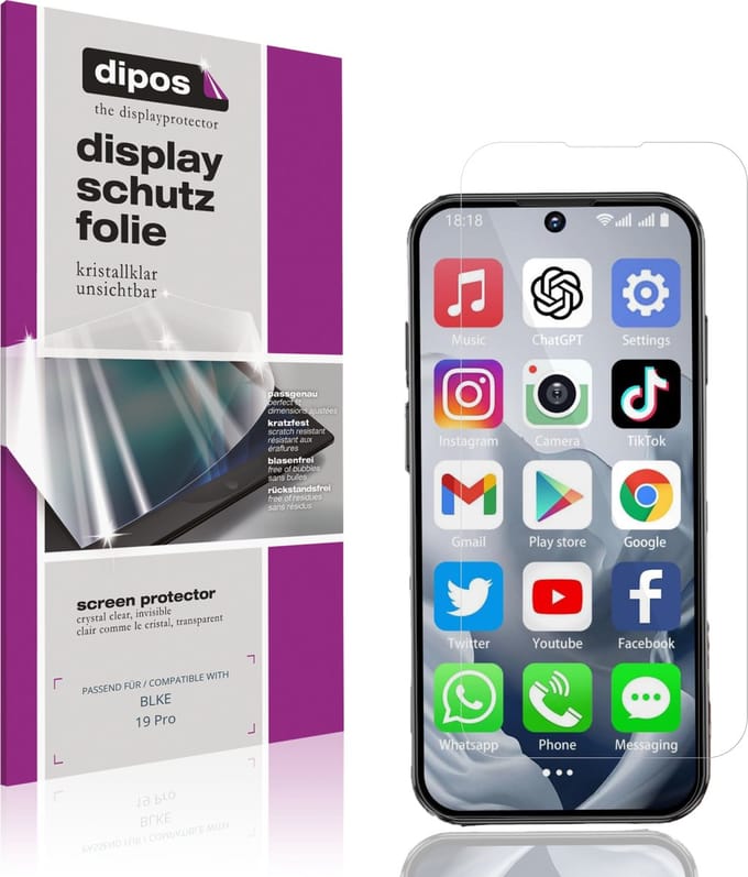 dipos – 4x Beschermfolie geschikt voor BLKE 19 Pro | Krasbestendige & heldere Screenprotector Ultra-Thin
